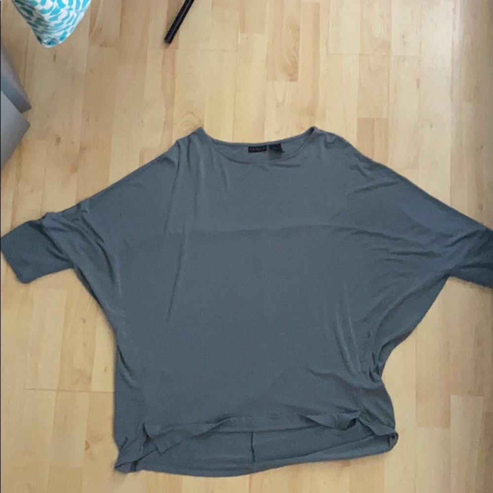 Dusty teal batwing knit blouse